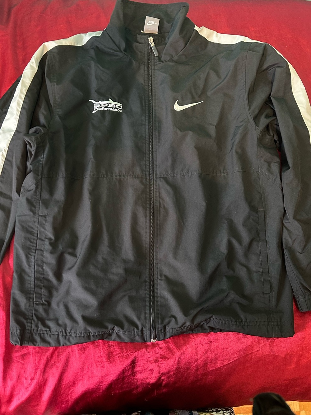 Nike Black and White Swim Jacket with Swoosh Tag